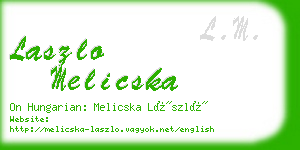 laszlo melicska business card